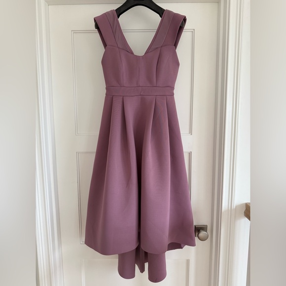 NWT ASOS Mauve Purple Dip Back Maternity Midi Skater Dress Womens Size 4 - Picture 1 of 3